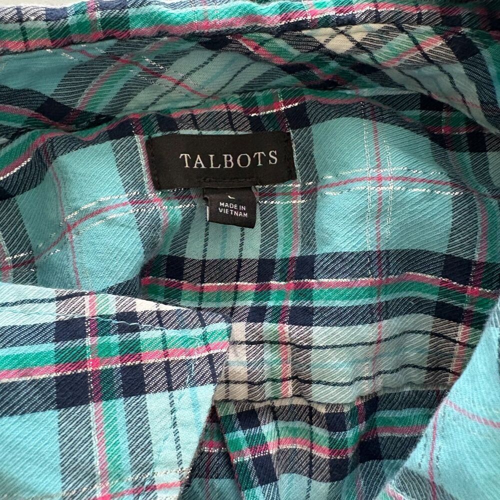 Talbot Long Sleeve Button Front Shirt Size Large EUC - Picture 5 of 10